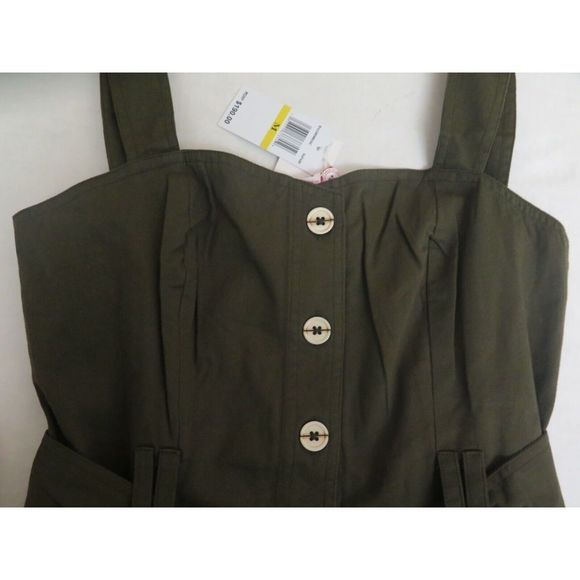 Red Carter Sz Medium Kendall Safari Green Button Mini Dress $190 - Picture 2 of 10